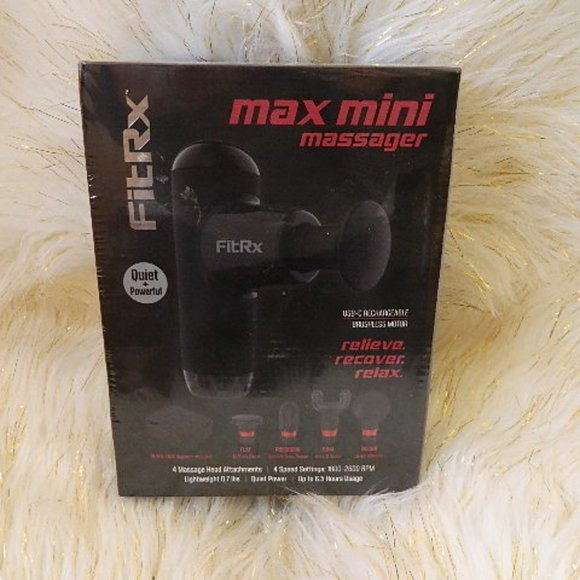FITRX MAX MINI MASSAGER WITH 4 ATTACHMENTS & CARRYING CASE BRADN NEW SEALED - Picture 2 of 4